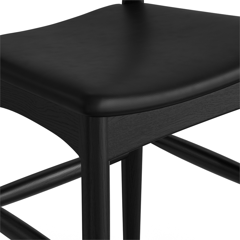 Aeon Furniture Troy Vegan Leather Bar Height Stool in Black