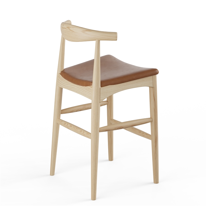 Aeon Furniture Troy Vegan Leather Bar Height Stool in Natural