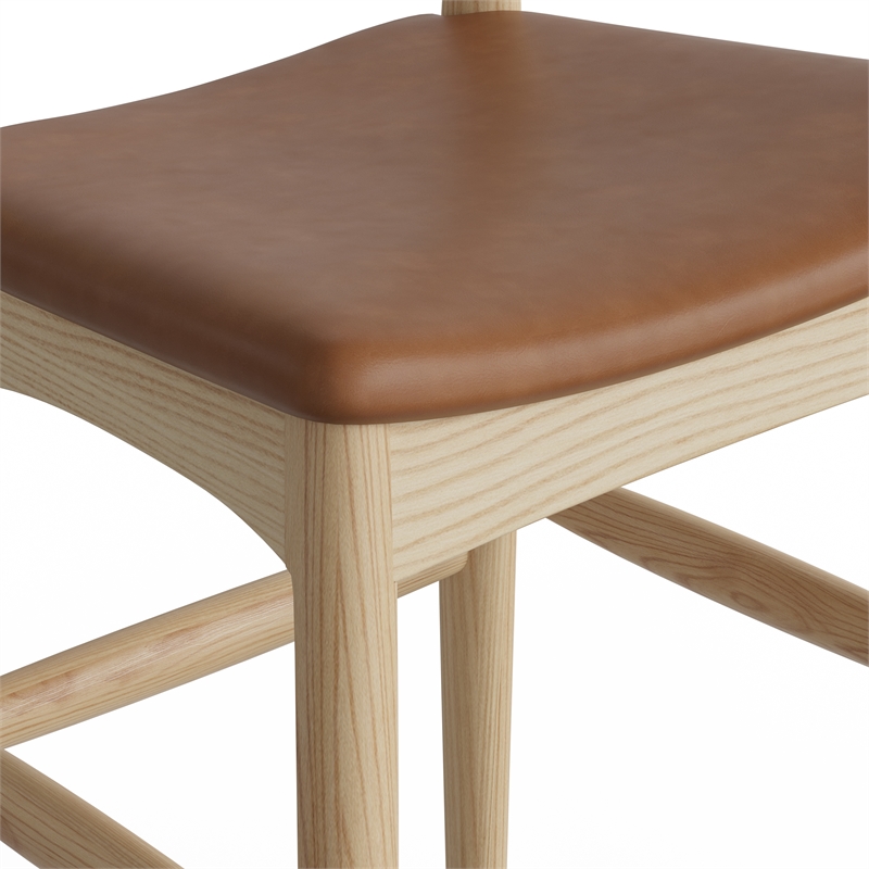 Aeon Furniture Troy Vegan Leather Bar Height Stool in Natural