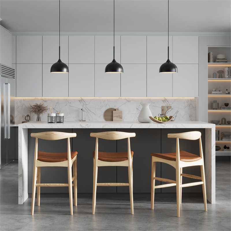 Aeon Furniture Troy Vegan Leather Bar Height Stool in Natural