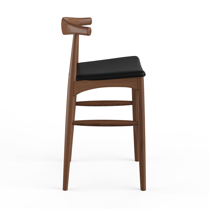 Aeon Furniture Troy Vegan Leather Bar Height Stool in Walnut