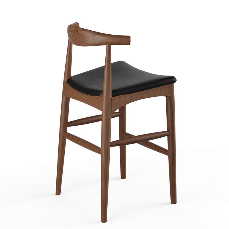 Aeon Furniture Troy Vegan Leather Bar Height Stool in Walnut