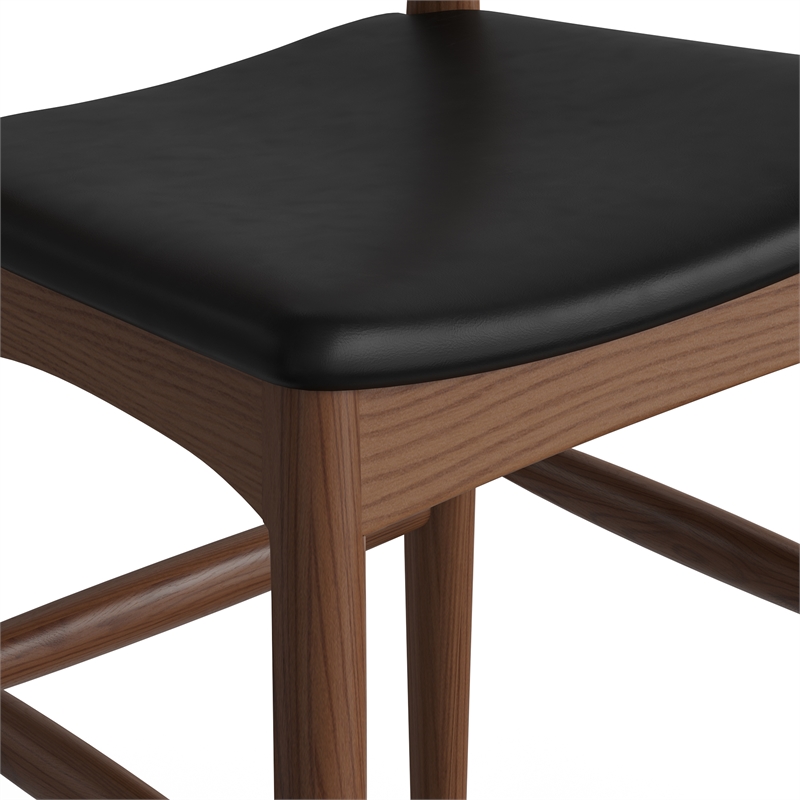 Aeon Furniture Troy Vegan Leather Bar Height Stool in Walnut