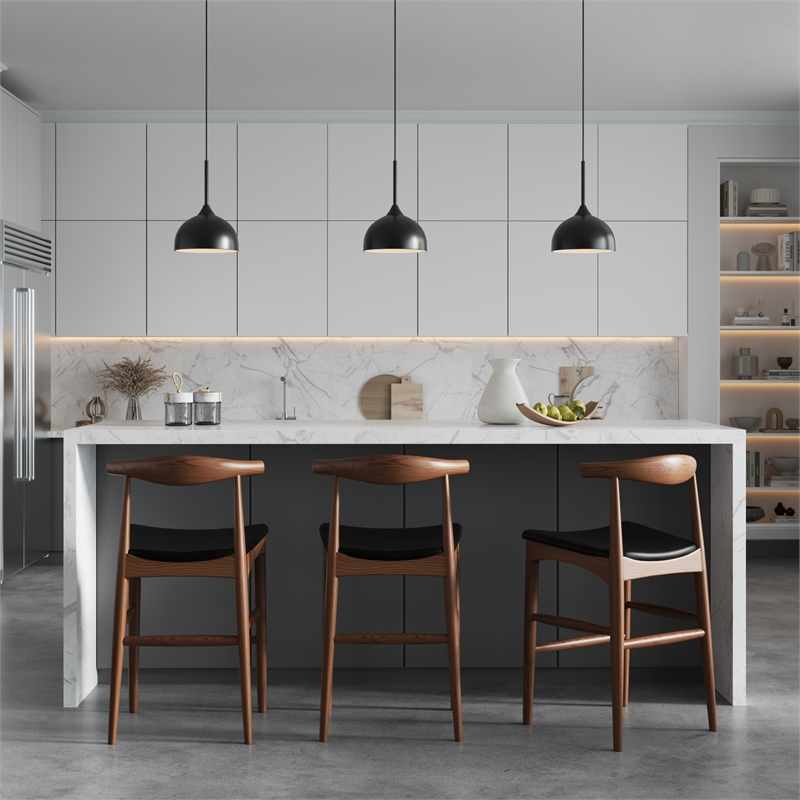 Aeon Furniture Troy Vegan Leather Bar Height Stool in Walnut