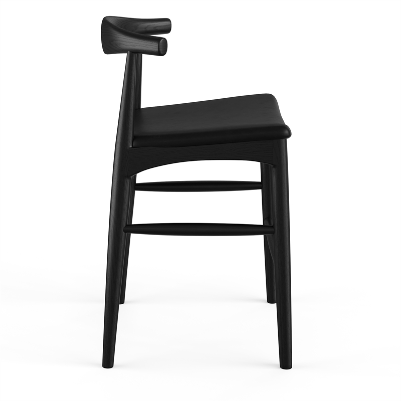 Aeon Furniture Troy Vegan Leather Counter Height Stool in Black