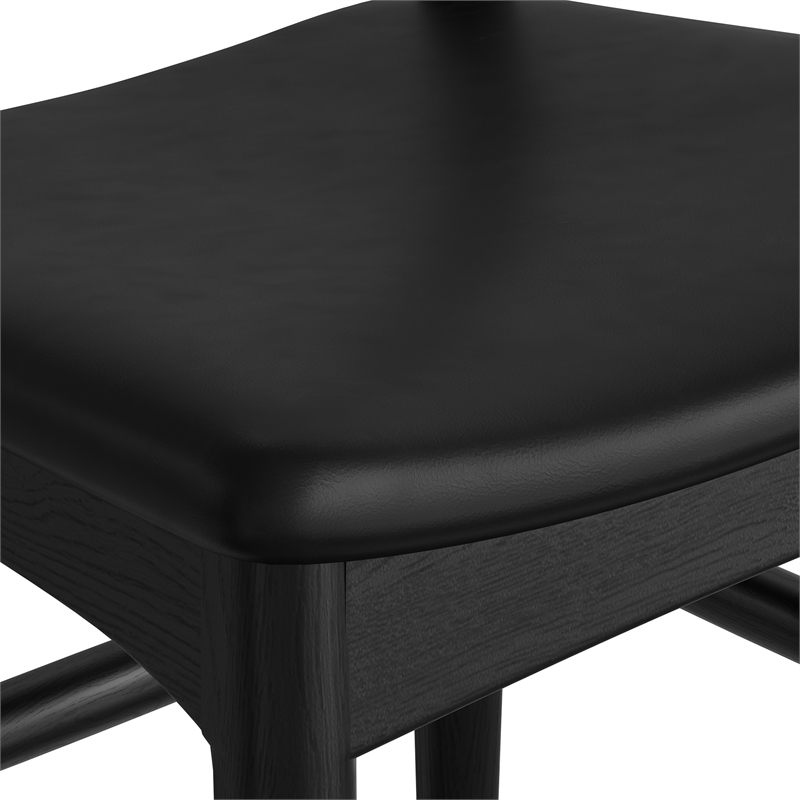 Aeon Furniture Troy Vegan Leather Counter Height Stool in Black