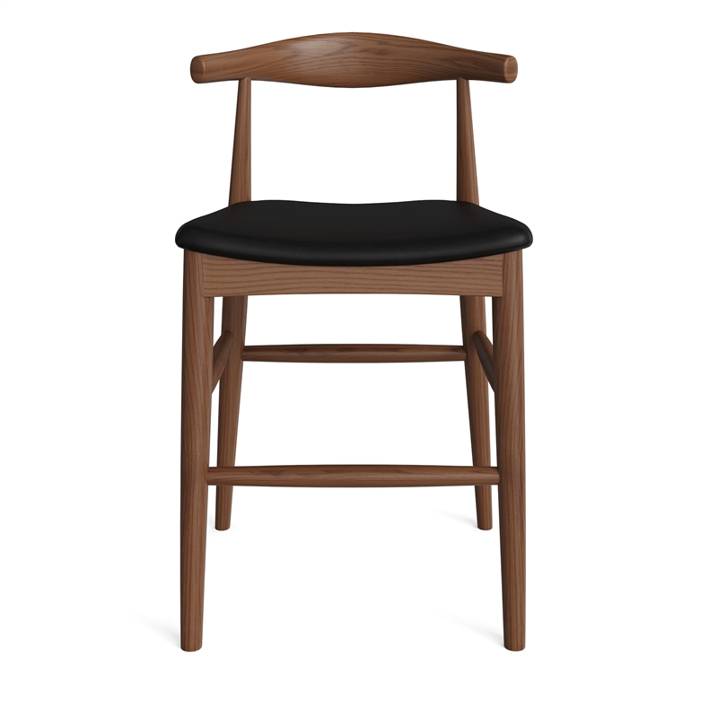 Aeon Furniture Troy Vegan Leather Counter Height Stool in Walnut