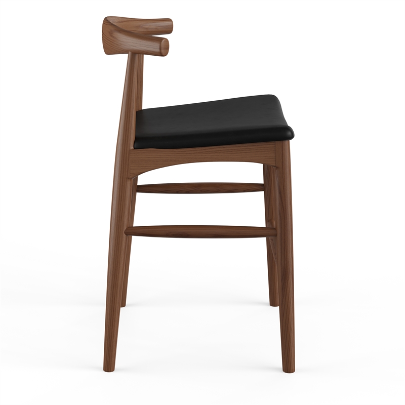 Aeon Furniture Troy Vegan Leather Counter Height Stool in Walnut