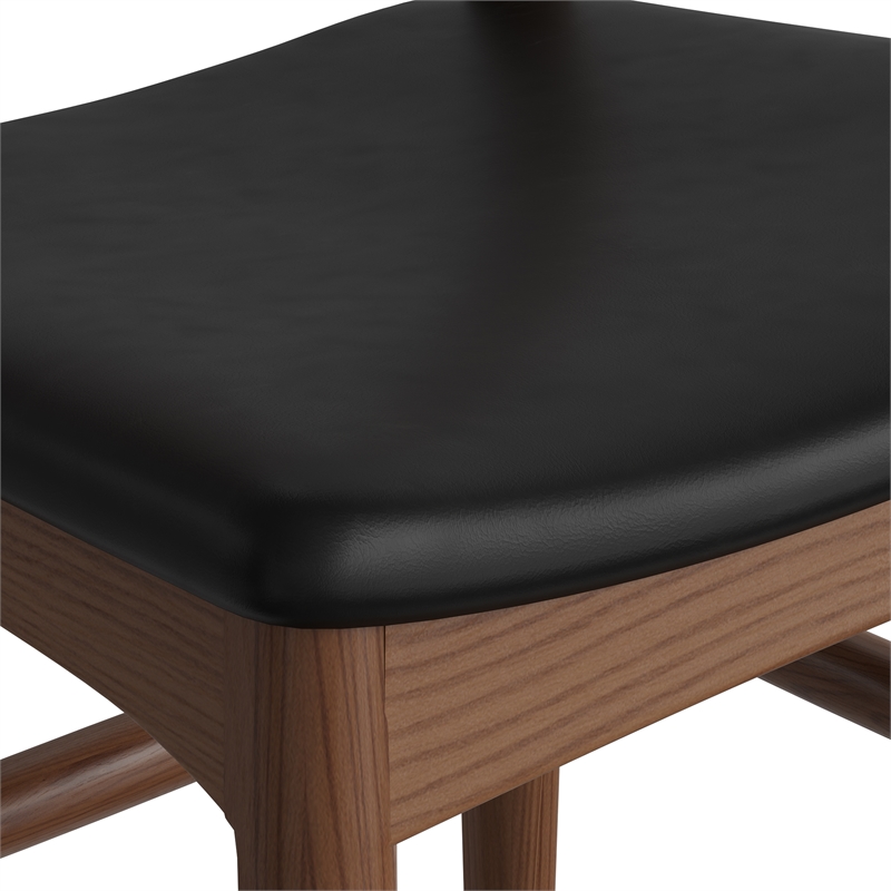 Aeon Furniture Troy Vegan Leather Counter Height Stool in Walnut