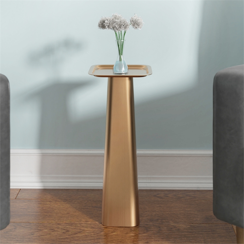 AEON Furniture Gallo Modern Iron Drink Table in Brushed Gold