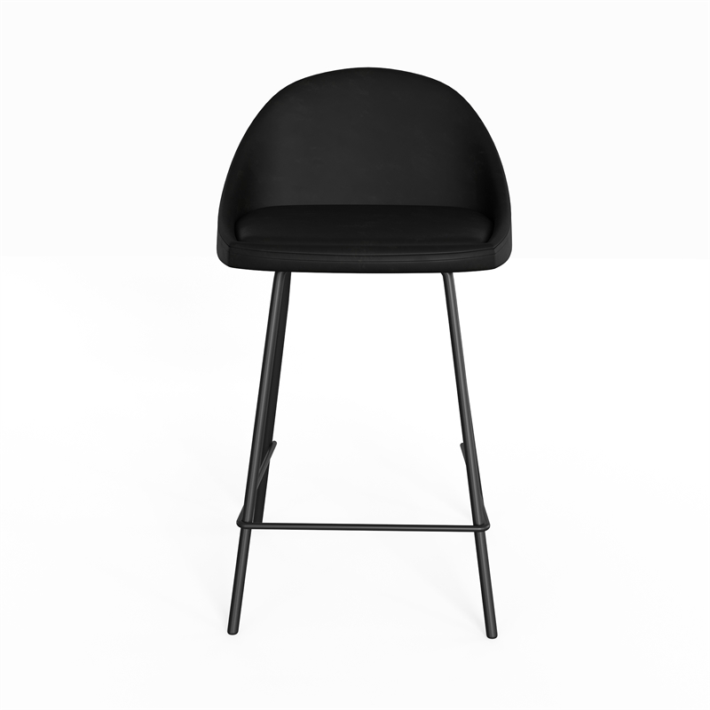 Marco Boucle Counter Height Stools in Black (Set of 2)