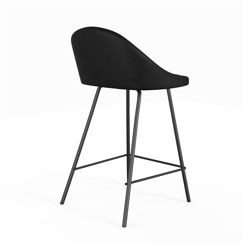 Marco Boucle Counter Height Stools in Black (Set of 2)
