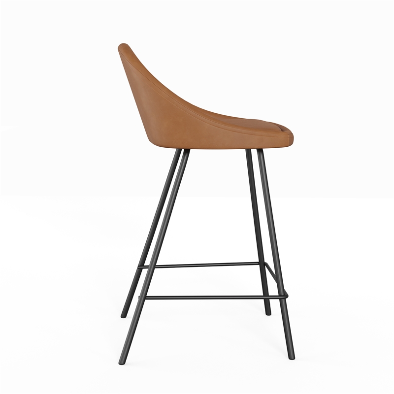 Marco Boucle Counter Height Stools in Brown (Set of 2)