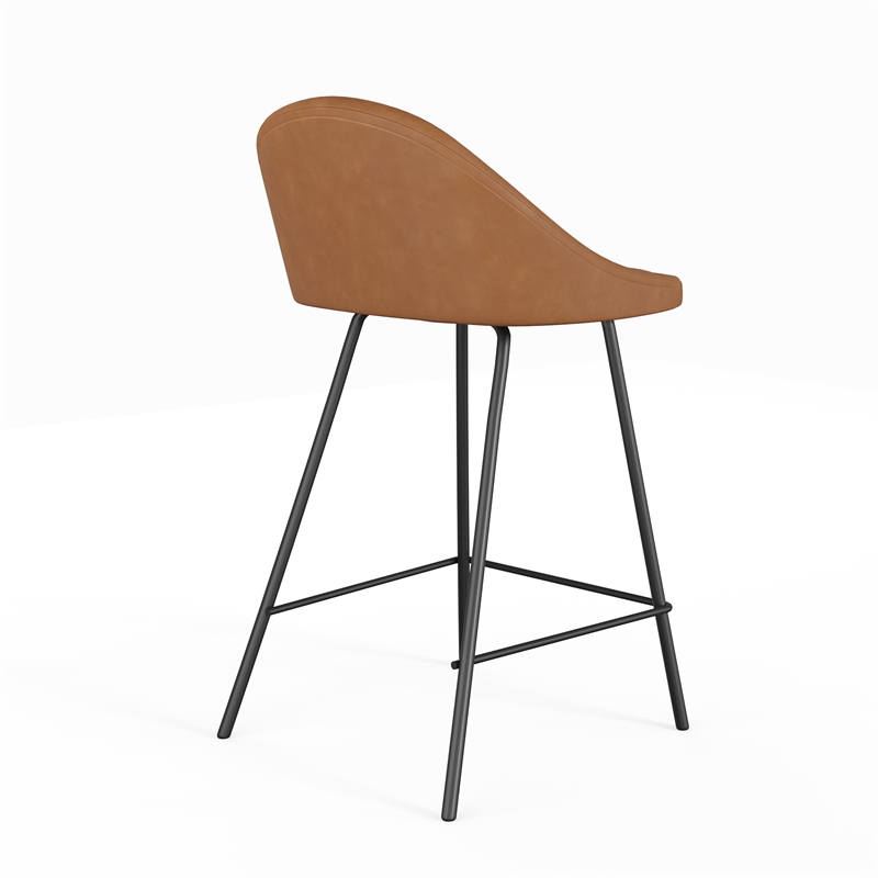 Marco Boucle Counter Height Stools in Brown (Set of 2)