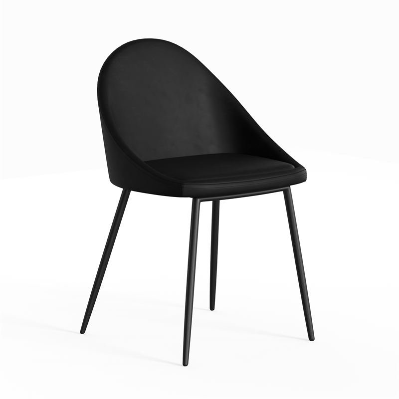 Marco Vegan Leather Chairs in Black (Set of 2)