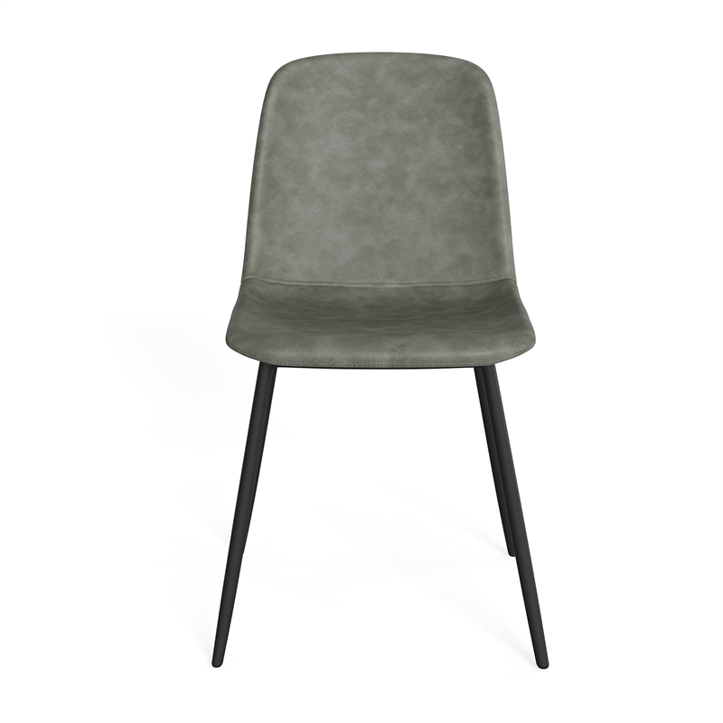 Max Vegan Leather Velvet Side Chairs (Set of 2)