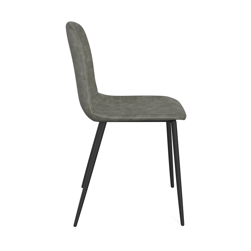 Max Vegan Leather Velvet Side Chairs (Set of 2)