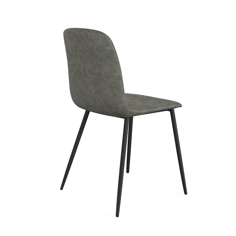 Max Vegan Leather Velvet Side Chairs (Set of 2)
