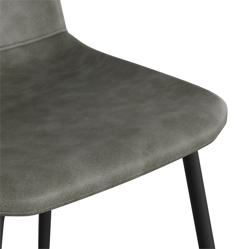 Max Vegan Leather Velvet Side Chairs (Set of 2)