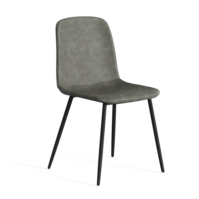 Max Vegan Leather Velvet Side Chairs (Set of 2)