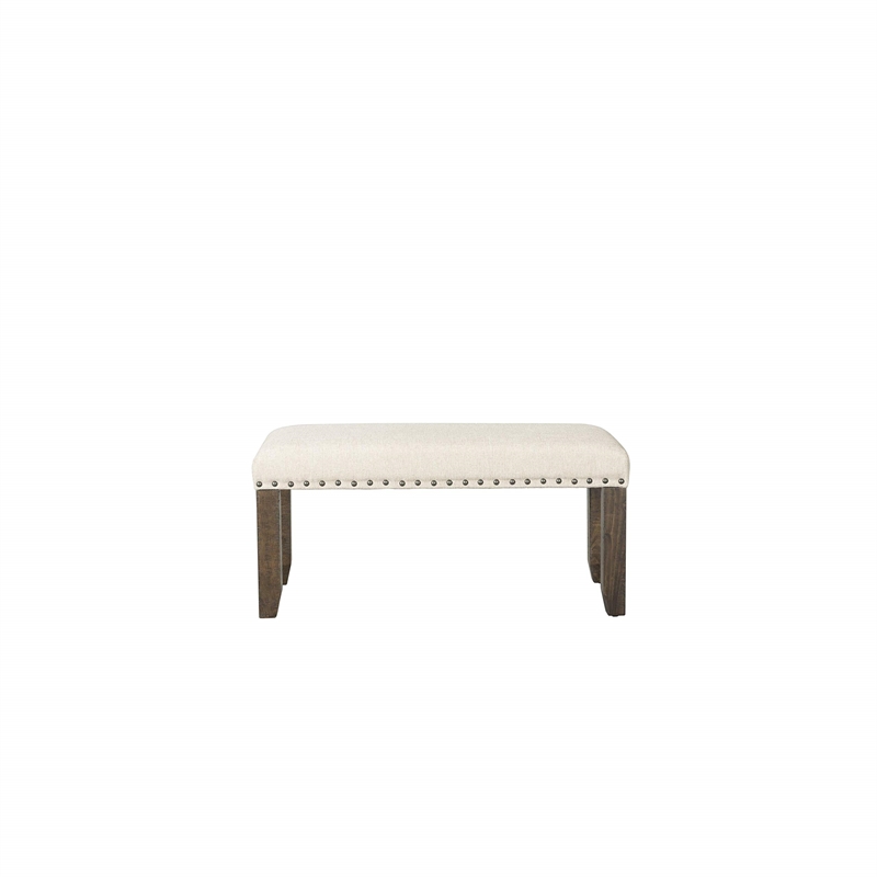 Picket House Furnishings Dex Bench in Smokey Walnut and Cream