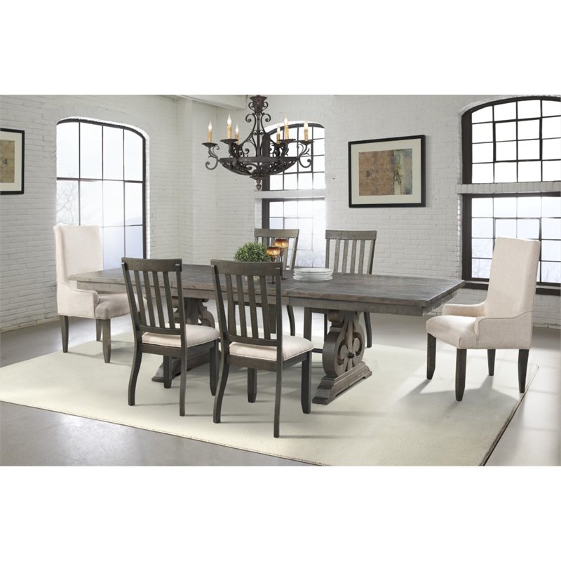 Picket House Furnishings Stanford 6 Piece Dining Set in Dark Ash