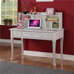 Picket House Furnishings Jenna Writing Desk with Hutch in White