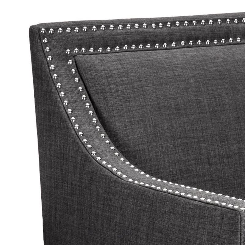 Picket House Furnishings Emery Chair WIth Ottoman in Charcoal Gray