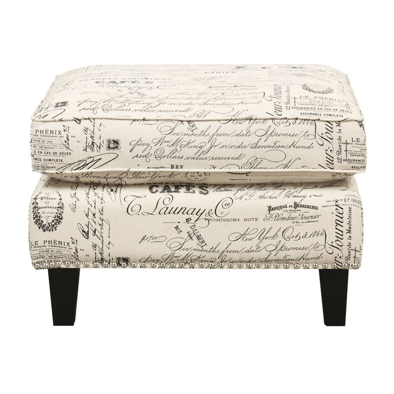 Picket House Furnishings Emery Chair WIth Ottoman in French Script