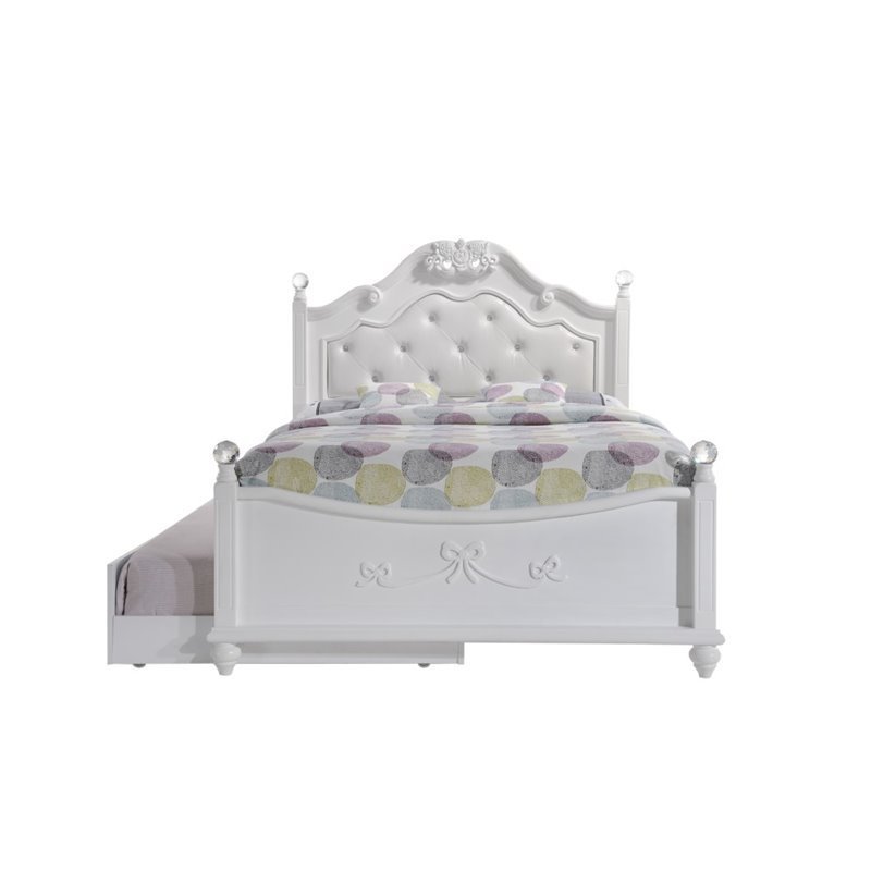 Picket House Furnishings Annie Full Bed with Storage Trundle in White