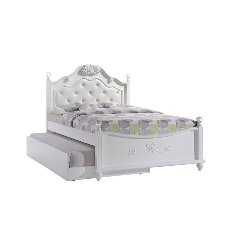 Picket House Furnishings Annie Full Bed with Storage Trundle in White