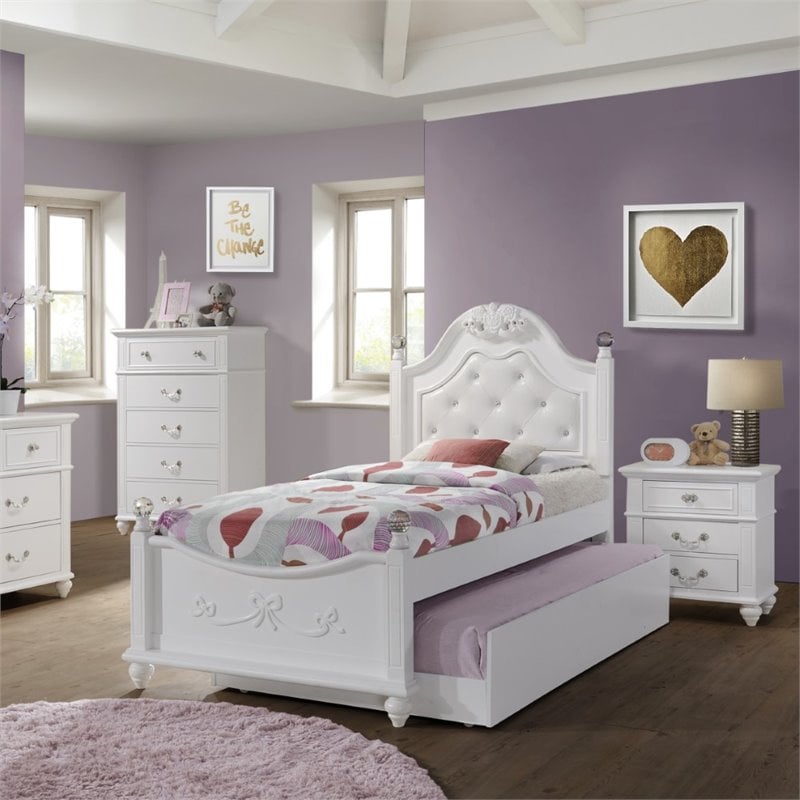 Picket House Furnishings Annie 3 Piece Twin Bedroom Set in White