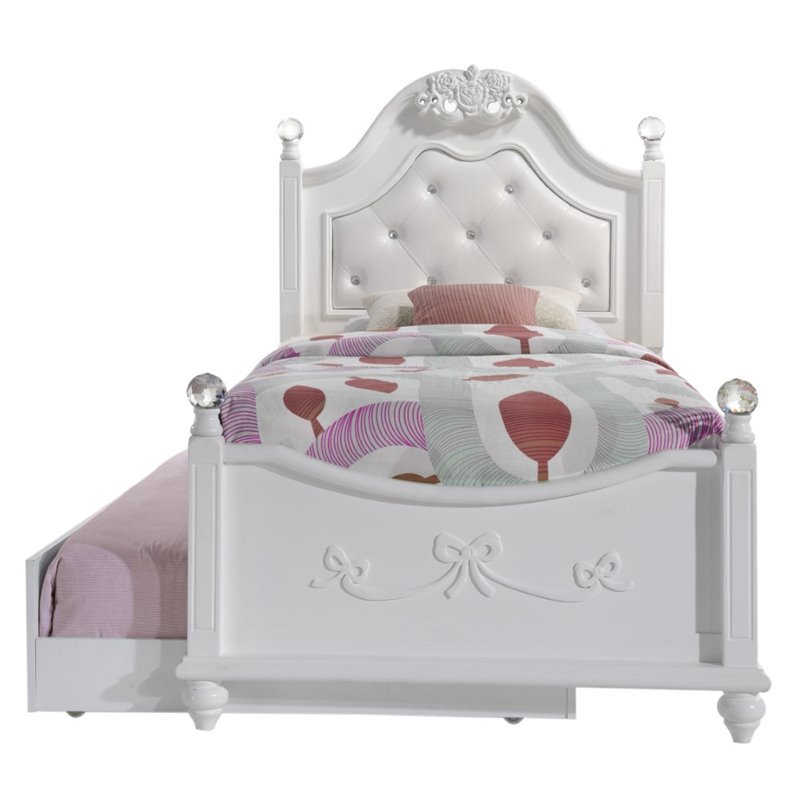 Picket House Furnishings Annie Twin Bed with Storage Trundle in White