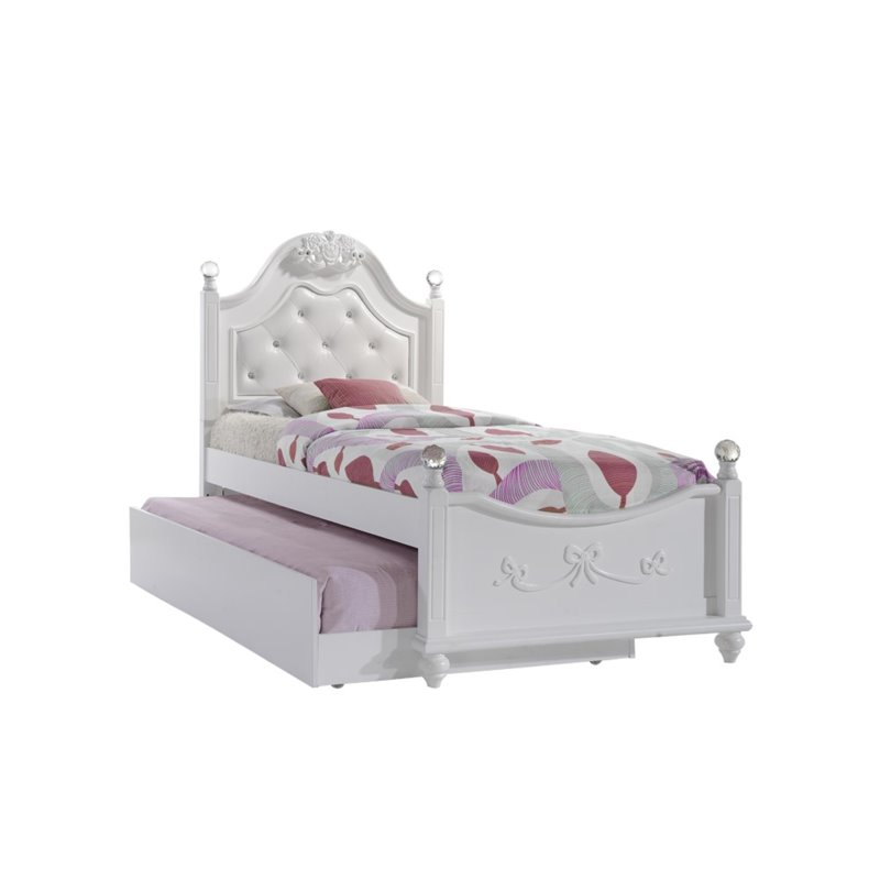 Picket House Furnishings Annie Twin Bed with Storage Trundle in White