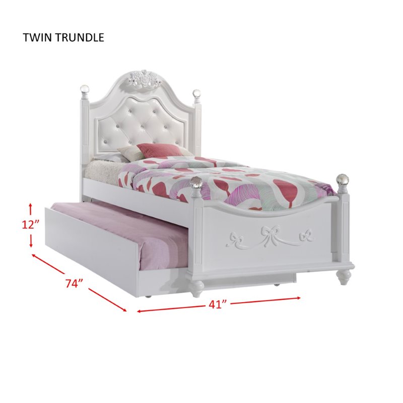 Picket House Furnishings Annie Twin Bed with Storage Trundle in White
