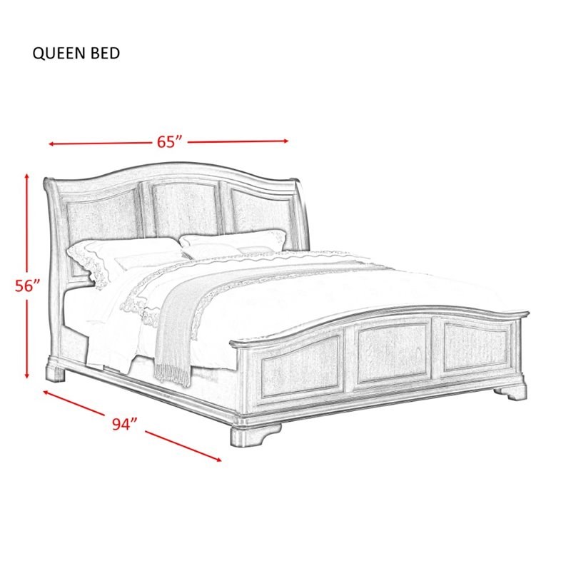 Picket House Furnishings Conley 5 Piece Queen Bedroom Set in Cherry
