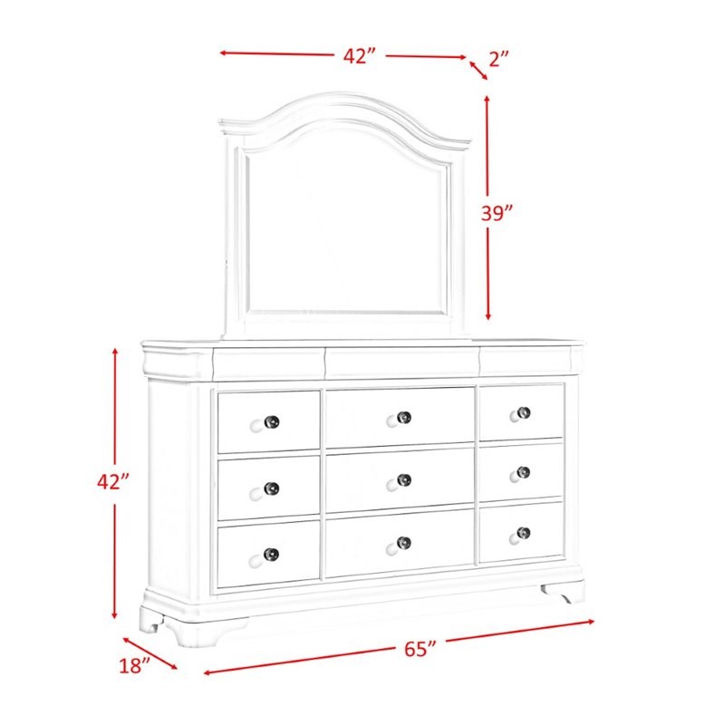 Picket House Furnishings Conley 5 Piece Queen Bedroom Set in Cherry