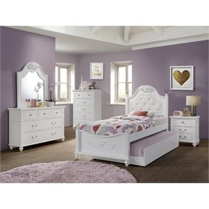 Picket House Furnishings Annie 5 Piece Twin Bedroom Set in White