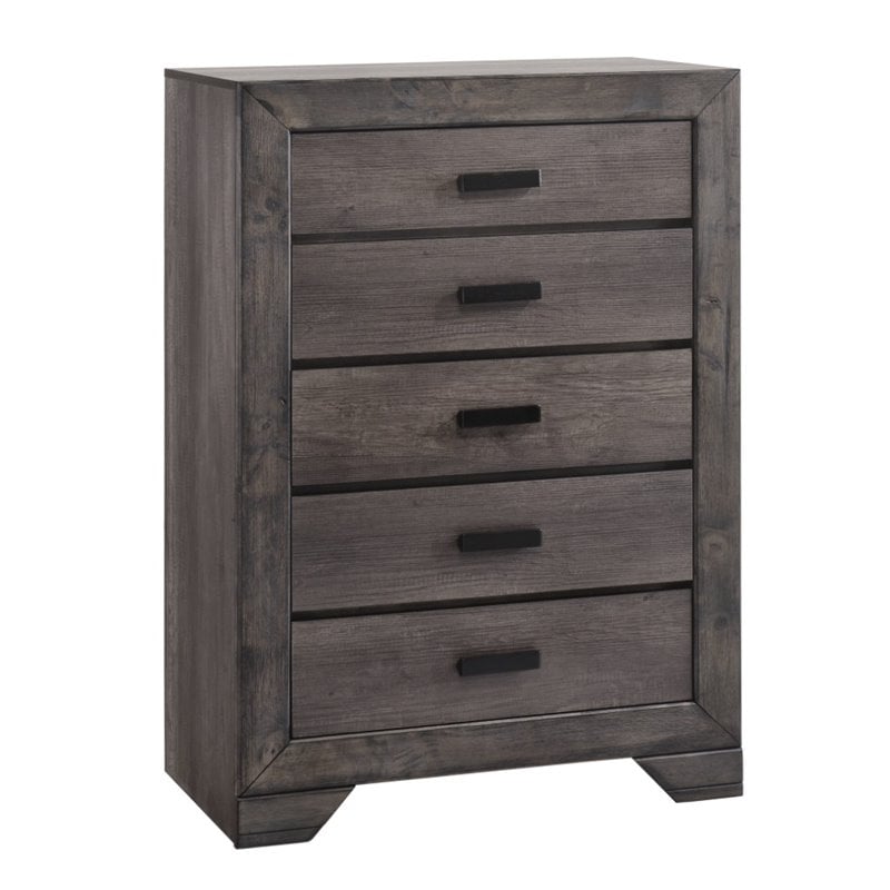 Picket House Furnishings Grayson 5 Drawer Chest in Gray Oak