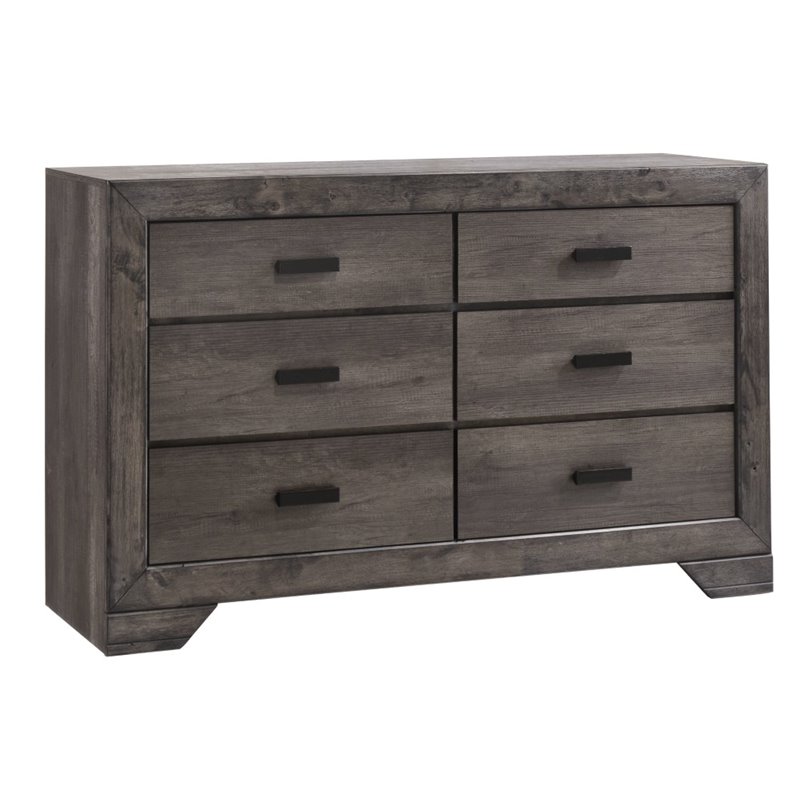 Picket House Furnishings Grayson 6 Drawer Dresser in Gray Oak