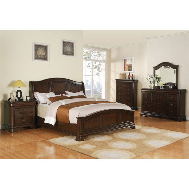 Picket House Furnishings Conley Cherry Queen Panel Bed in Cherry