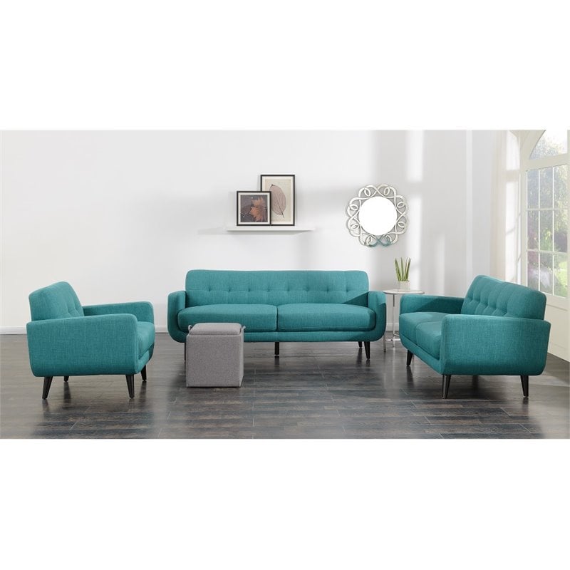 Picket House Furnishings Hailey 3 Piece Sofa Set in Teal
