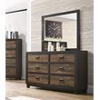Picket House Furnishings Harrison 6-Drawer Wood Dresser and Mirror Set in Walnut
