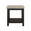 Picket House Furnishings Caleb Square Marble Top End Table in Espresso