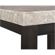Picket House Furnishings Caleb Square Marble Top End Table in Espresso