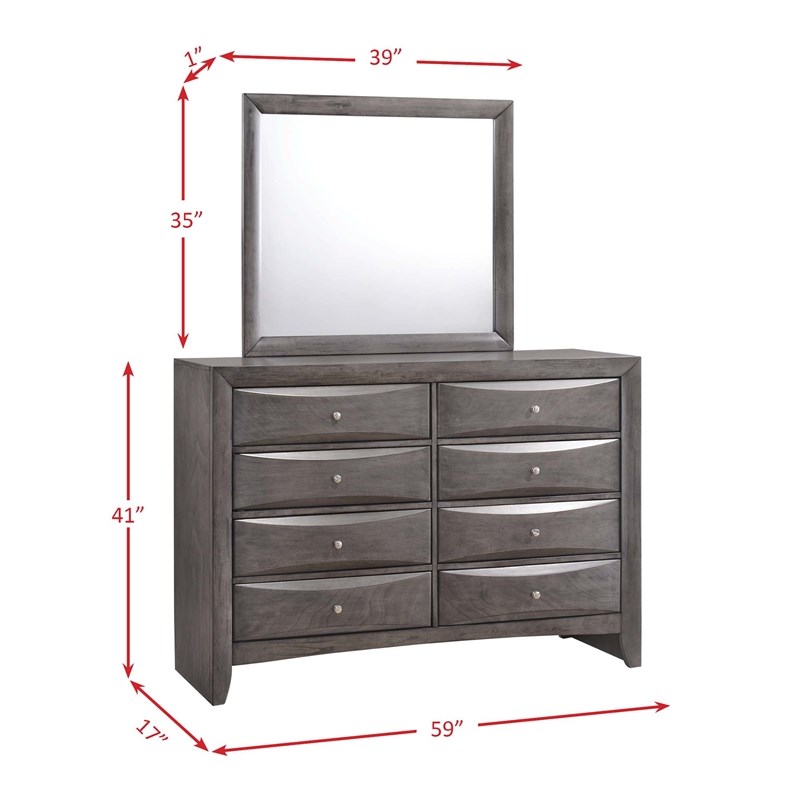 Picket House Furnishings Madison Queen 6 Piece Bedroom Set in Gray