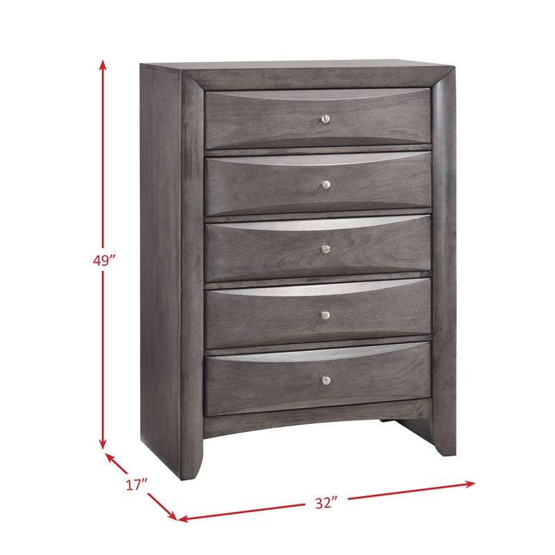 Picket House Furnishings Madison King Storage 6 Piece Bedroom Set in Gray