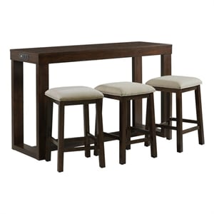 Picket House Furnishings Drew Multipurpose Bar Table Set in Brown