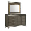 Picket House Furnishings Charlotte 6-Drawer Wood Dresser with Mirror in Brown