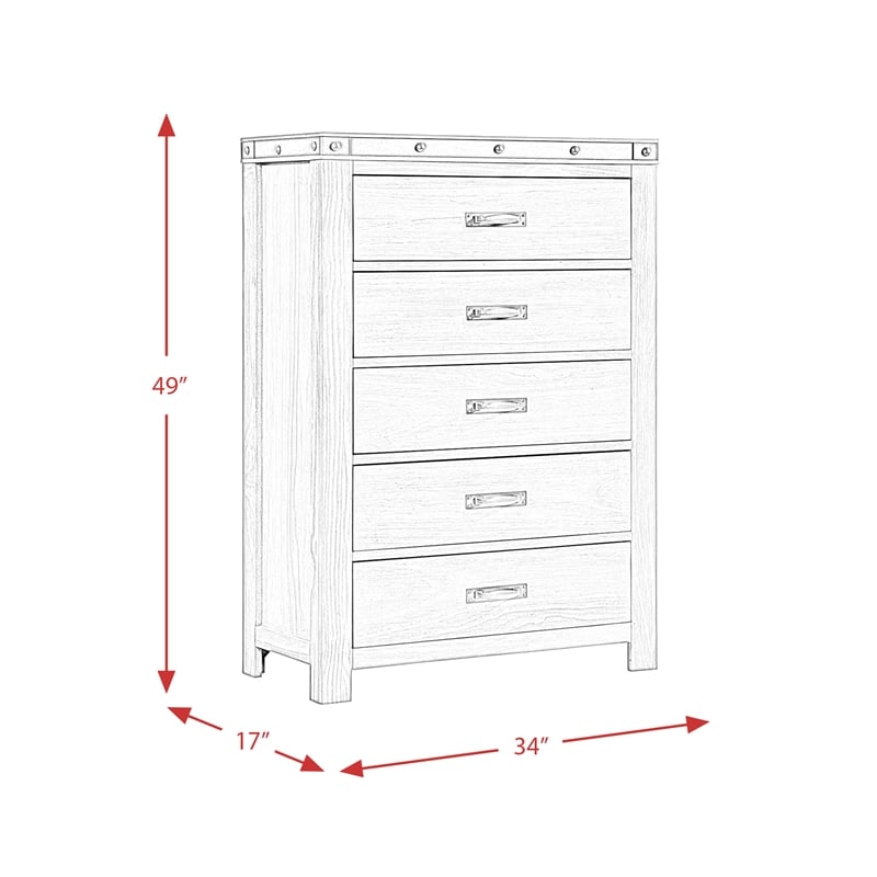Picket House Furnishings Montauk 5-Drawers Bedroom Chest